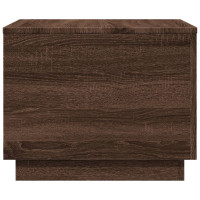 Produktbild för Soffbord med LED brun ek 50x50x40 cm