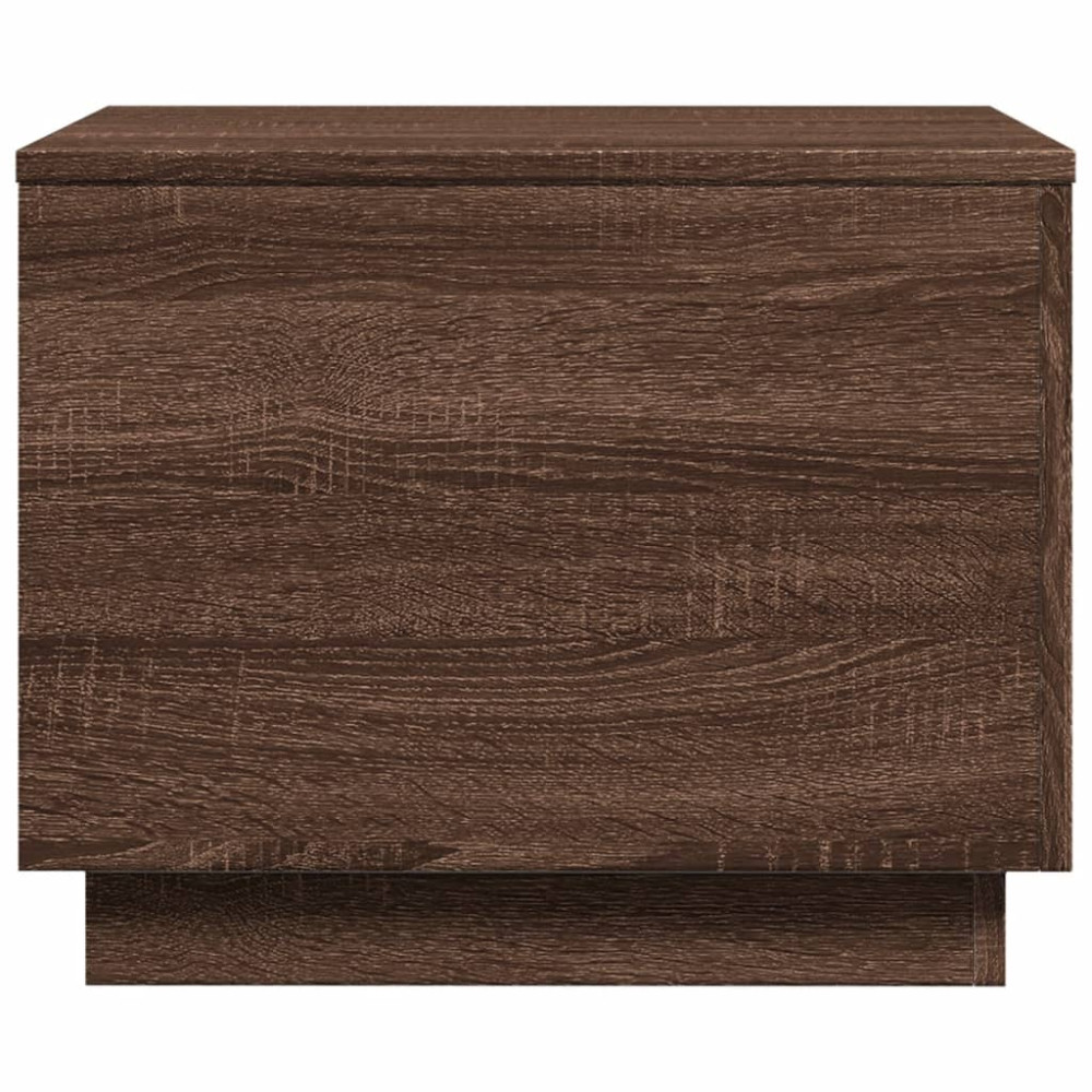 Produktbild för Soffbord med LED brun ek 50x50x40 cm