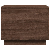 Produktbild för Soffbord med LED brun ek 50x50x40 cm