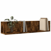Produktbild för Väggskåp rökfärgad ek 75x18x16,5 cm konstruerat trä