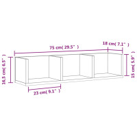 Produktbild för Väggskåp betonggrå 75x18x16,5 cm konstruerat trä