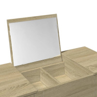 Produktbild för Sminkbord med spegel sonoma-ek 100x45x76 cm