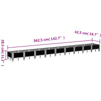 Produktbild för Odlingslåda med piggar brun 362,5x42,5x28,5 cm PP