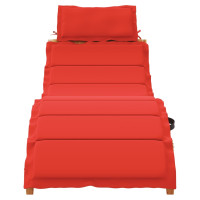 Produktbild för Solsäng med kudde röd massiv akacia