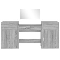 Produktbild för Sminkbord 4 delar grå sonoma konstruerat tr4