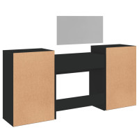 Produktbild för Sminkbord 4 delar svart konstruerat trä