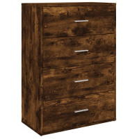 Produktbild för Skänkar 2 st rökfärgad ek 60x31x84 cm konstruerat trä