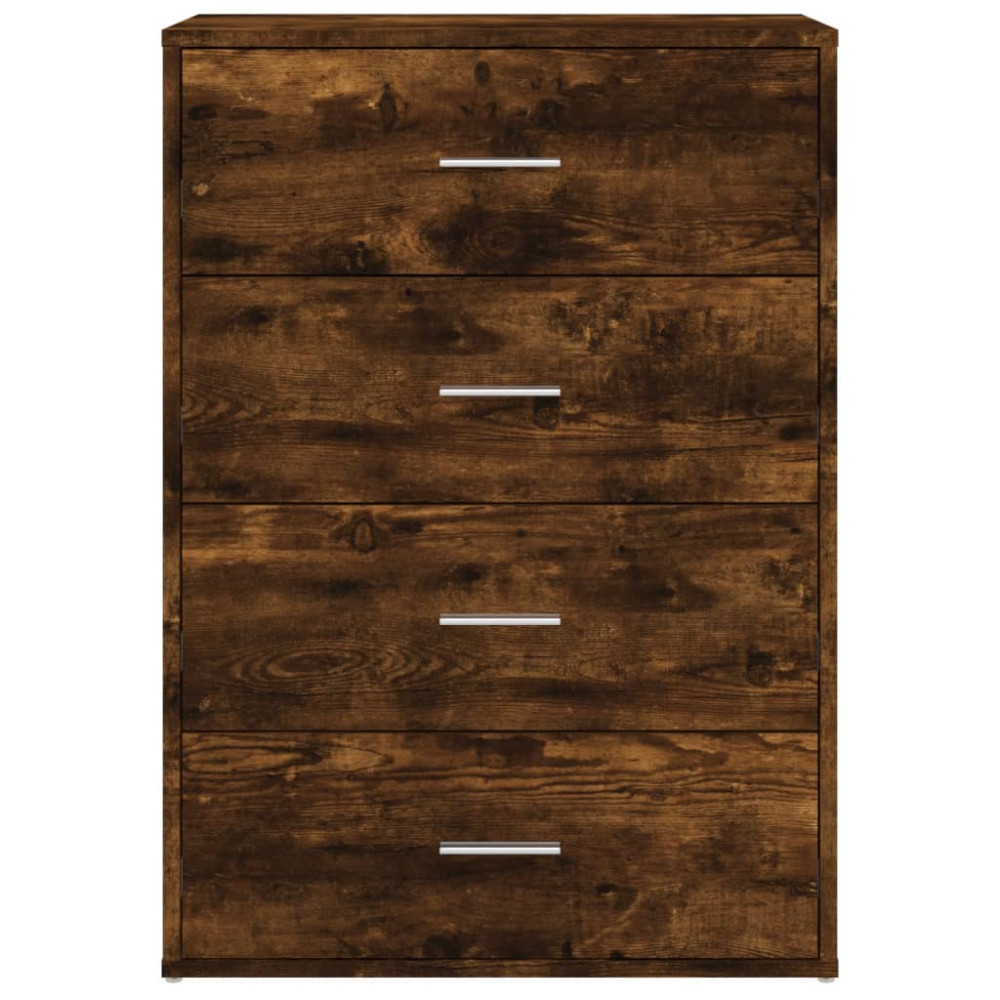 Produktbild för Skänkar 2 st rökfärgad ek 60x31x84 cm konstruerat trä
