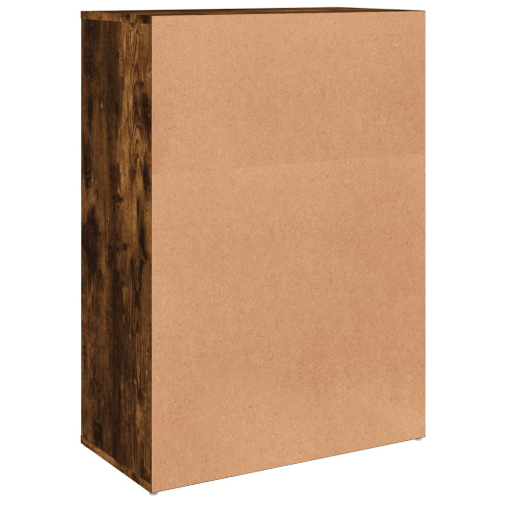 Produktbild för Skänkar 2 st rökfärgad ek 60x31x84 cm konstruerat trä