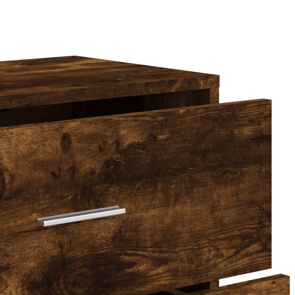 Produktbild för Skänkar 2 st rökfärgad ek 60x31x84 cm konstruerat trä