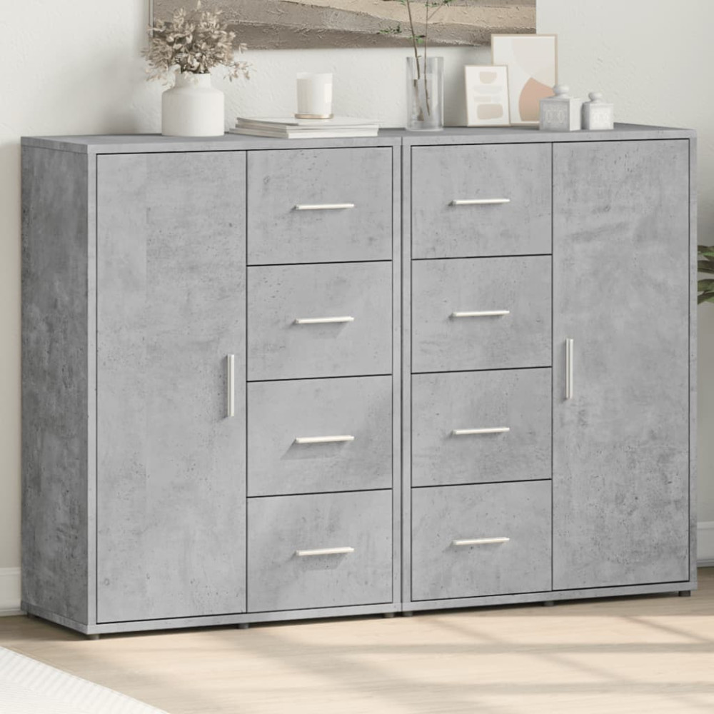 Produktbild för Skänkar 2 st betonggrå 60x31x84 cm konstruerat trä