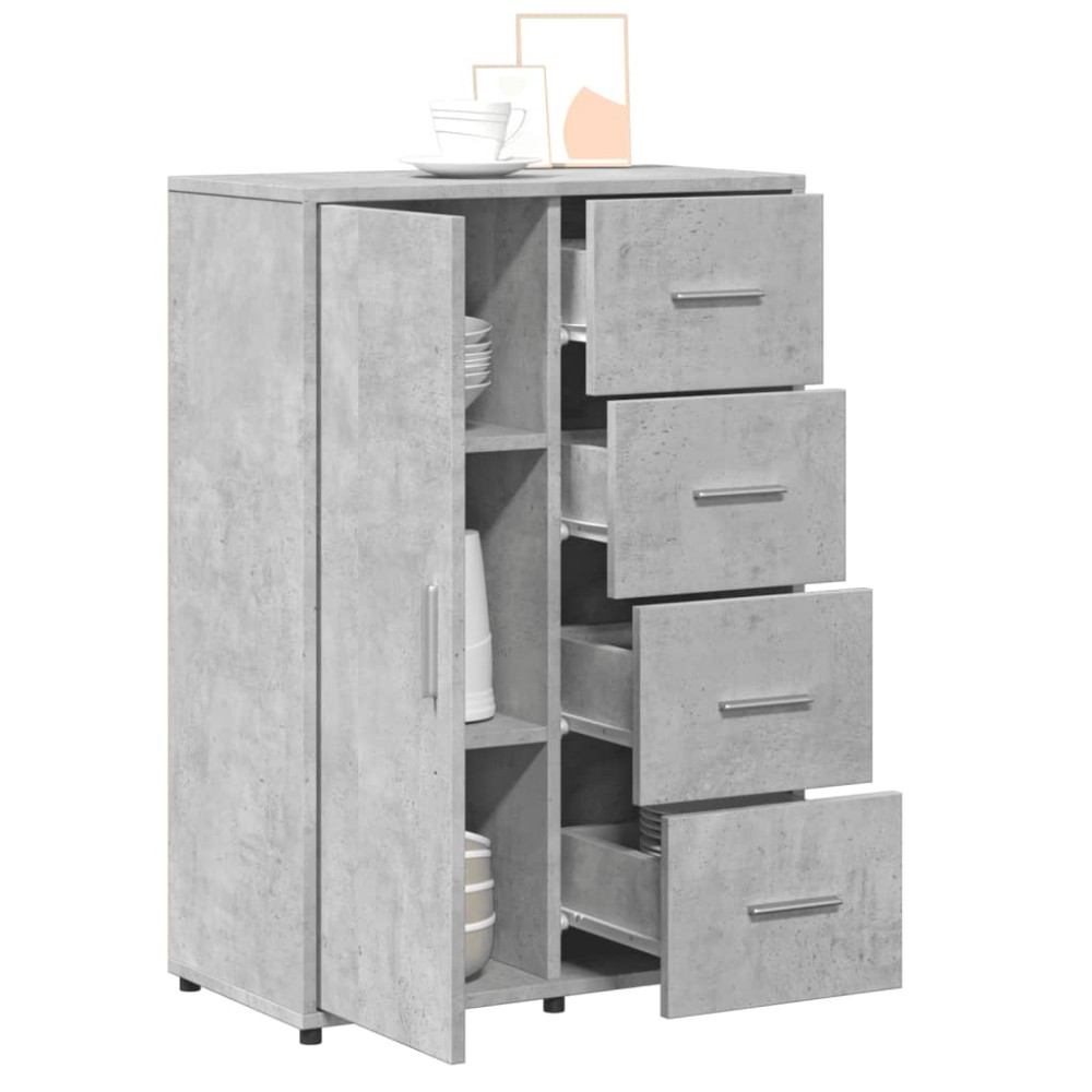 Produktbild för Skänkar 2 st betonggrå 60x31x84 cm konstruerat trä