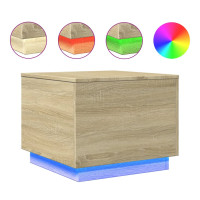 Produktbild för Soffbord med LED sonoma-ek 50x50x40 cm