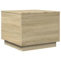 Produktbild för Soffbord med LED sonoma-ek 50x50x40 cm
