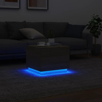 Produktbild för Soffbord med LED sonoma-ek 50x50x40 cm