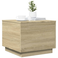 Produktbild för Soffbord med LED sonoma-ek 50x50x40 cm