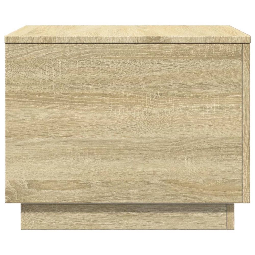 Produktbild för Soffbord med LED sonoma-ek 50x50x40 cm