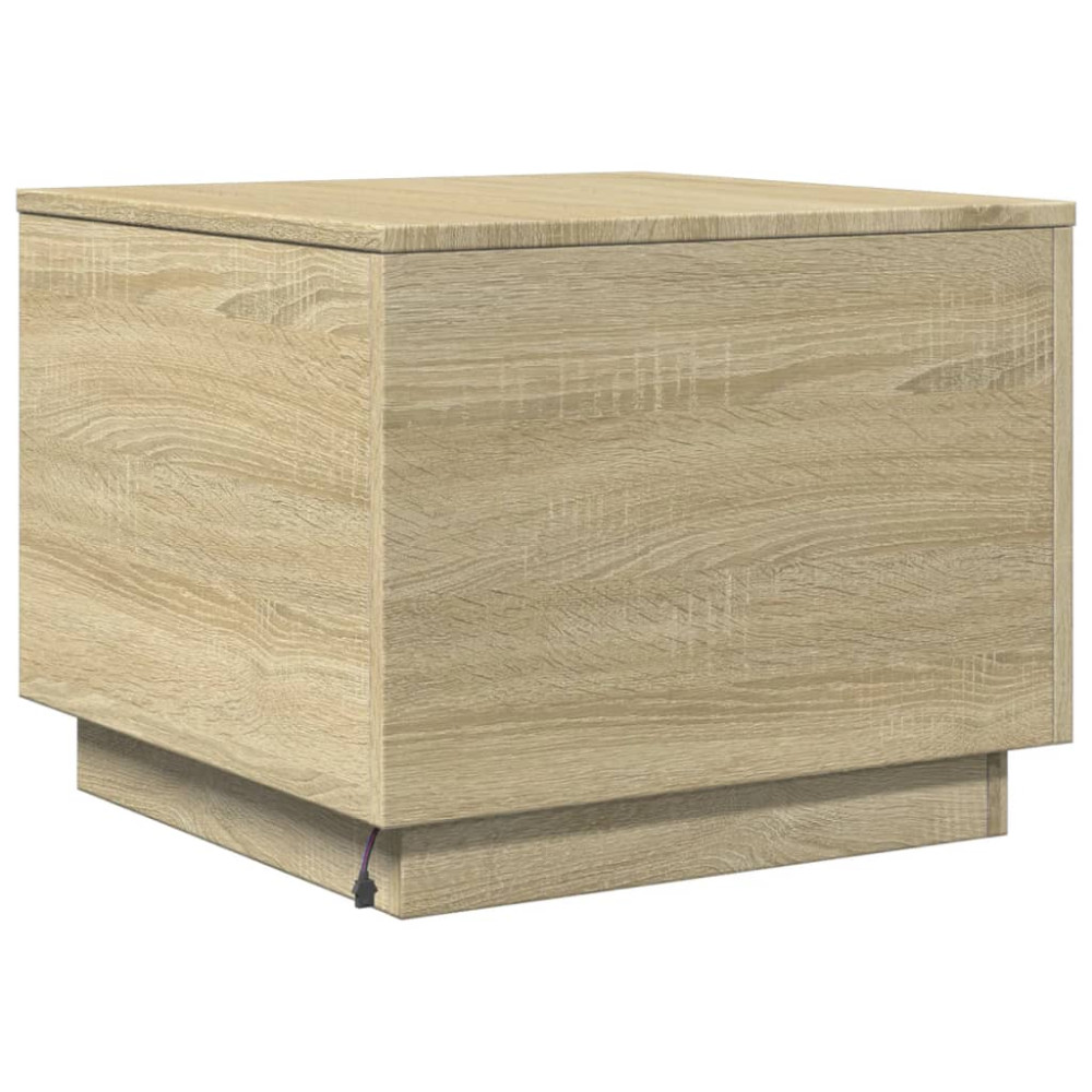 Produktbild för Soffbord med LED sonoma-ek 50x50x40 cm