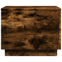 Produktbild för Soffbord med LED rökfärgad ek 50x50x40 cm