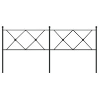 Produktbild för Huvudgavel metall svart 180 cm