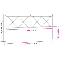 Produktbild för Huvudgavel metall svart 180 cm