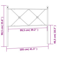 Produktbild för Huvudgavel metall svart 100 cm