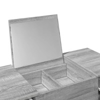 Produktbild för Sminkbord med spegel grå sonoma 100x45x76 cm