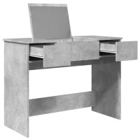Produktbild för Sminkbord med spegel betonggrå 100x45x76 cm