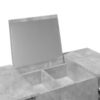 Produktbild för Sminkbord med spegel betonggrå 100x45x76 cm