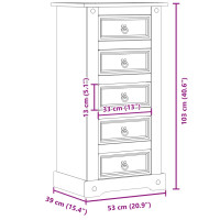 Produktbild för Sängbord Corona 53x39x103 cm massiv furu