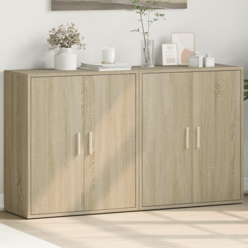 vidaXL Skänkar 2 st sonoma-ek 60x31x70 cm konstruerat trä