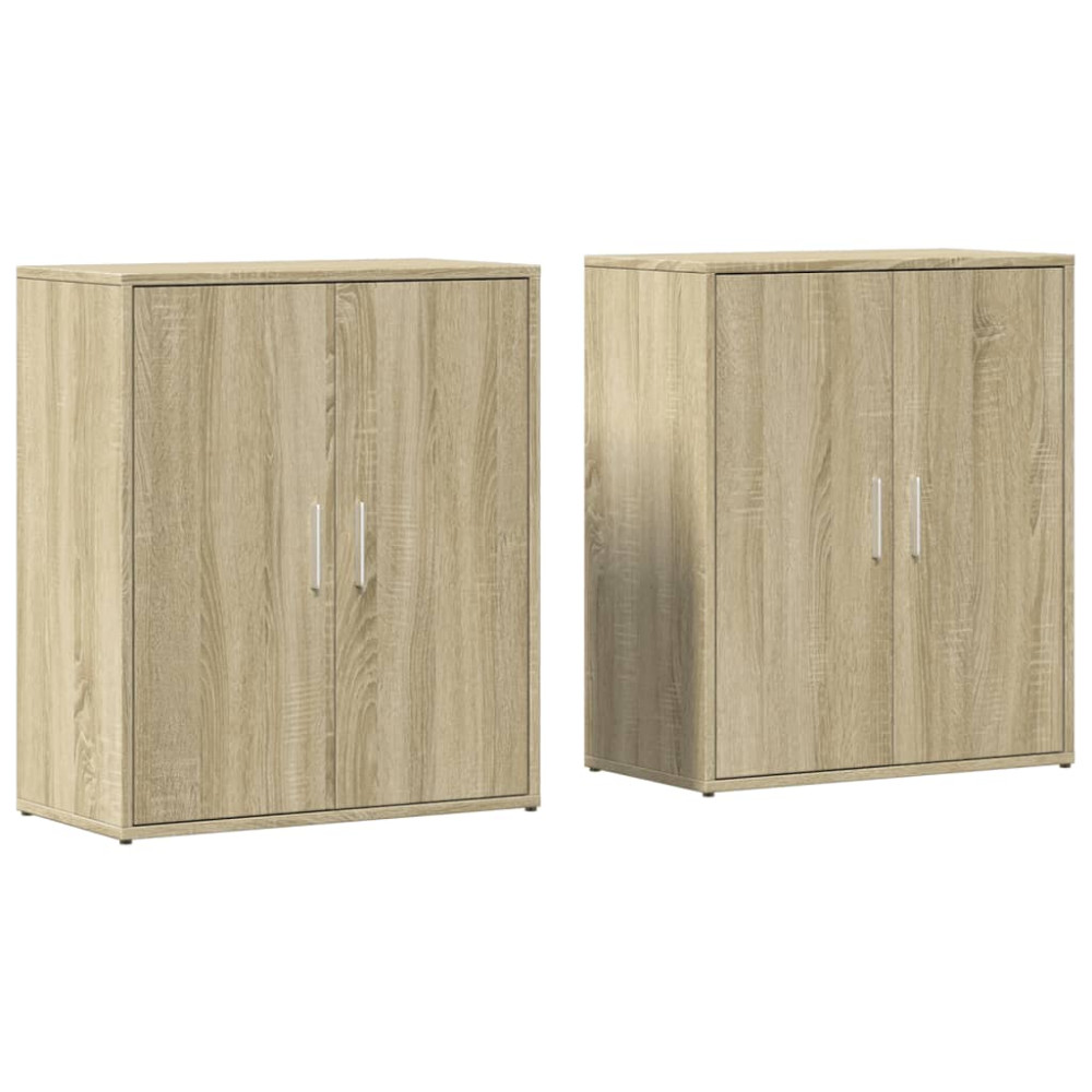 Produktbild för Skänkar 2 st sonoma-ek 60x31x70 cm konstruerat trä