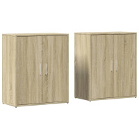 Produktbild för Skänkar 2 st sonoma-ek 60x31x70 cm konstruerat trä