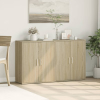 Produktbild för Skänkar 2 st sonoma-ek 60x31x70 cm konstruerat trä