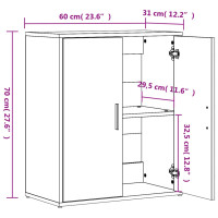 Produktbild för Skänkar 2 st sonoma-ek 60x31x70 cm konstruerat trä
