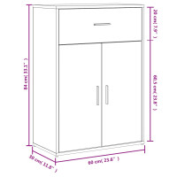 Produktbild för Skänkar 2 st vit 60x30x84 cm konstruerat trä