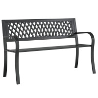 Produktbild för Trädgårdsbänk svart 120 cm stål