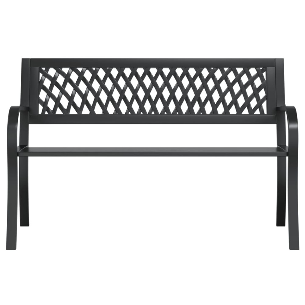 Produktbild för Trädgårdsbänk svart 120 cm stål