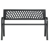 Produktbild för Trädgårdsbänk svart 120 cm stål