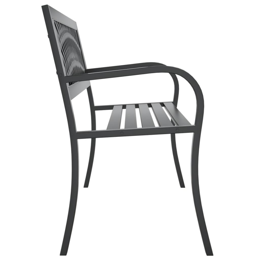 Produktbild för Trädgårdsbänk svart 120 cm stål