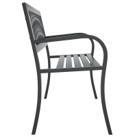 Produktbild för Trädgårdsbänk svart 120 cm stål