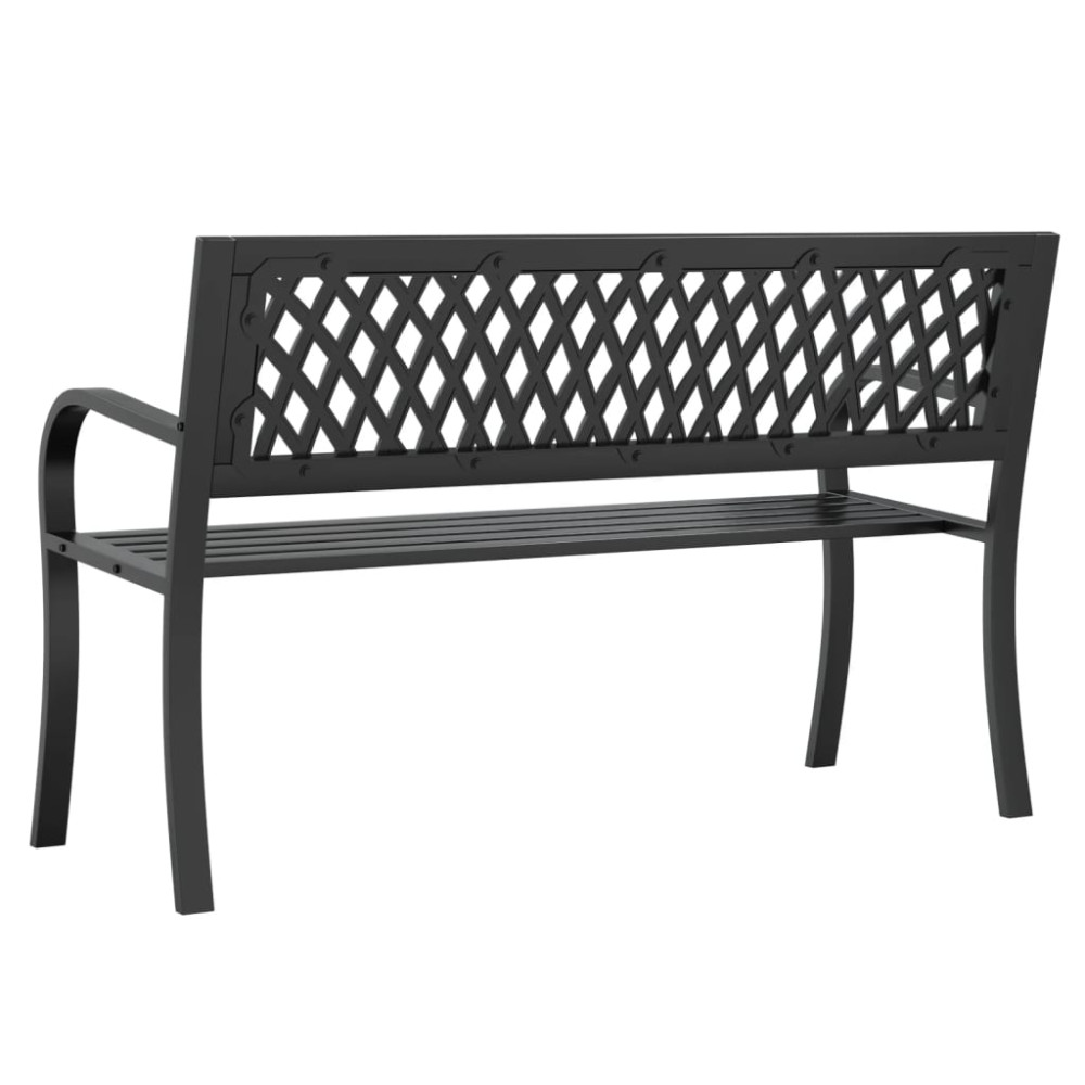 Produktbild för Trädgårdsbänk svart 120 cm stål