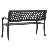 Produktbild för Trädgårdsbänk svart 120 cm stål