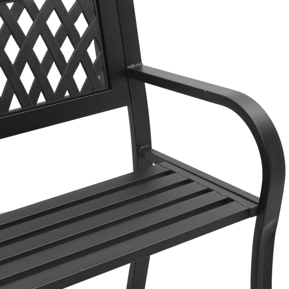 Produktbild för Trädgårdsbänk svart 120 cm stål
