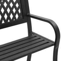 Produktbild för Trädgårdsbänk svart 120 cm stål