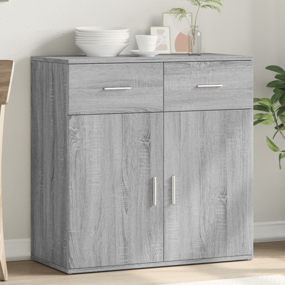 Produktbild för Skänk grå sonoma 79x38x80 cm konstruerat trä