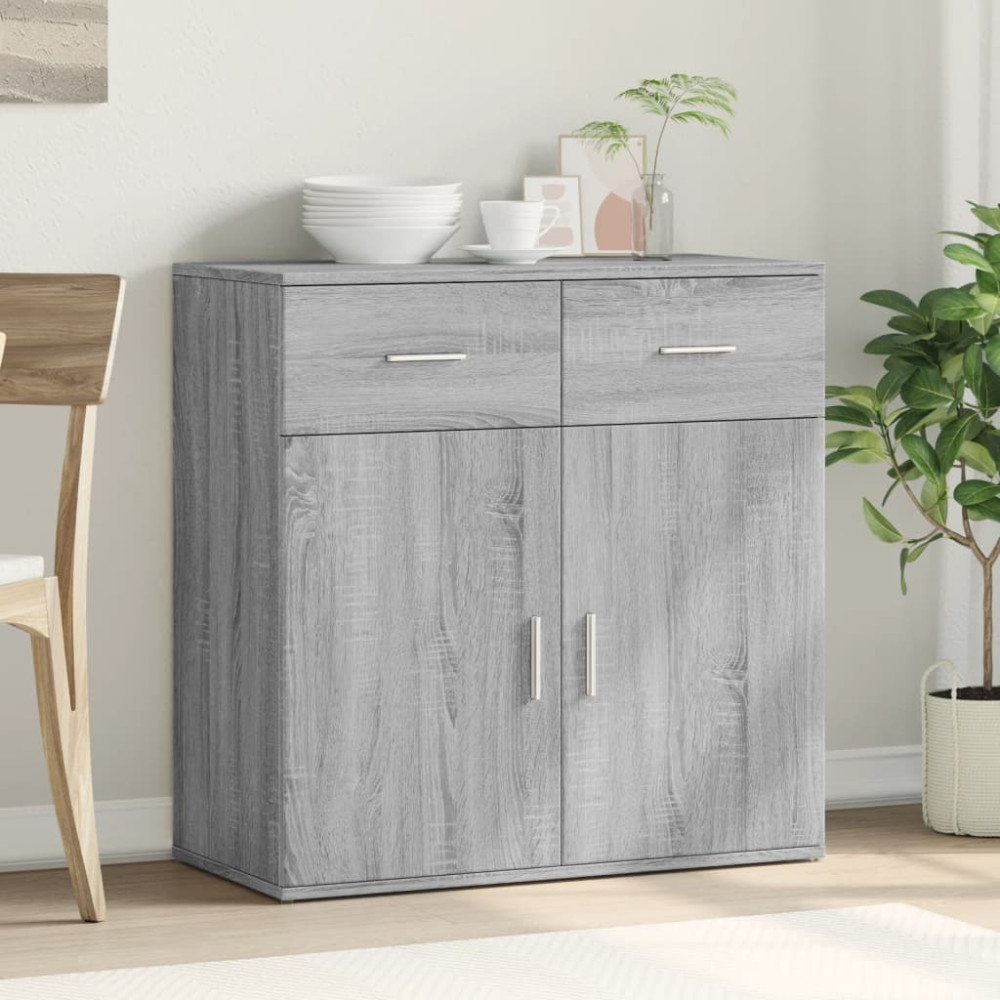 Produktbild för Skänk grå sonoma 79x38x80 cm konstruerat trä