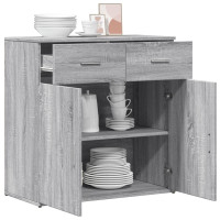 Produktbild för Skänk grå sonoma 79x38x80 cm konstruerat trä