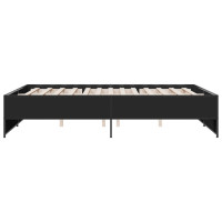 Produktbild för Sängram svart 150x200 cm konstruerat trä och metall