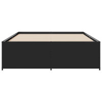 Produktbild för Sängram svart 120x190 cm konstruerat trä och metall
